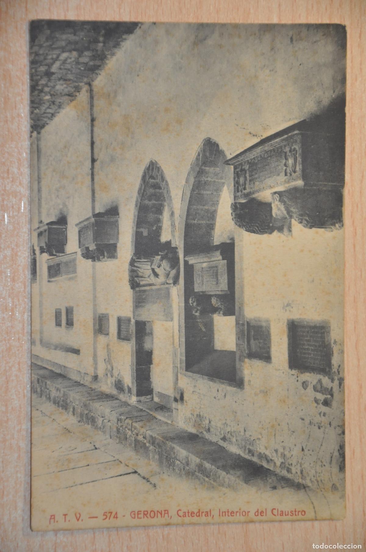 Postales: postal gerona, catedral interior del claustro atv 574