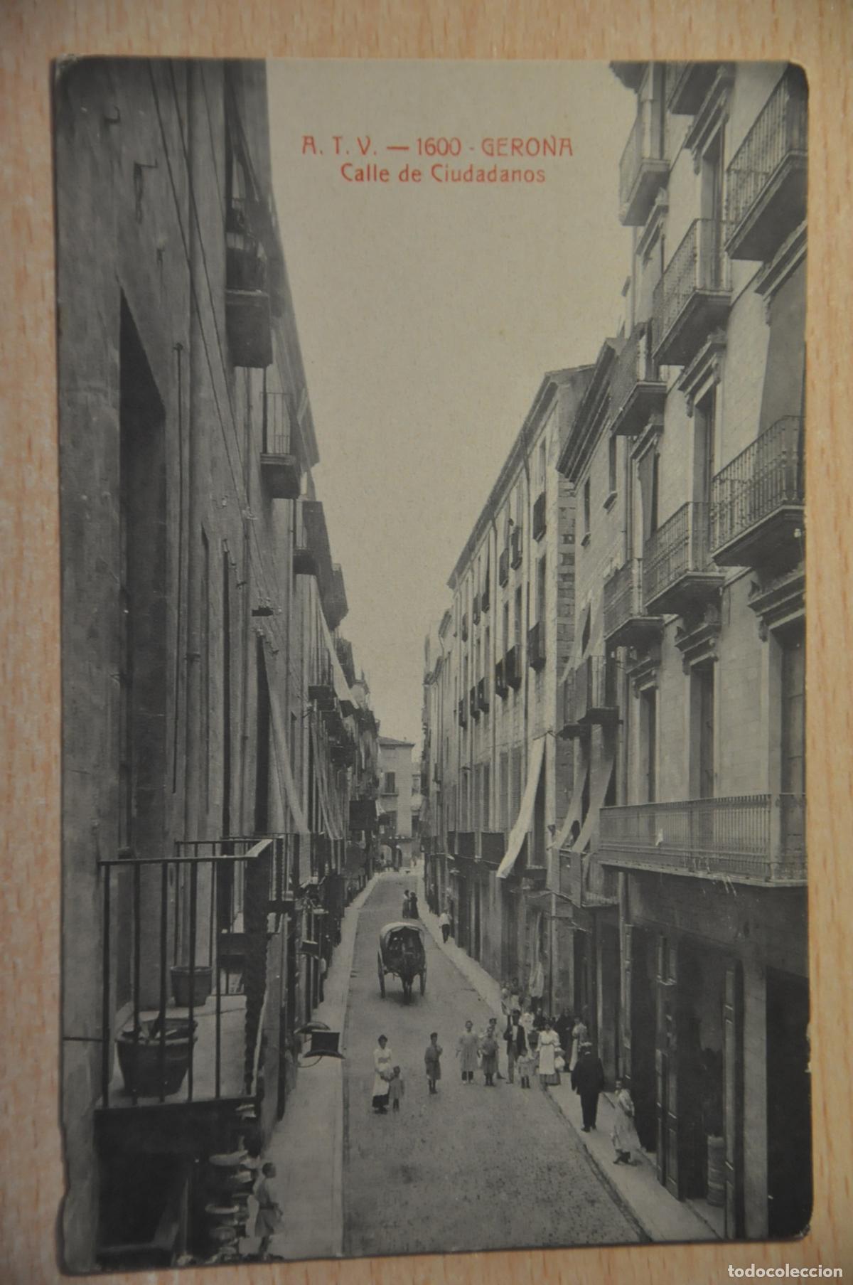Postales: postal gerona, calle de ciudadanos atv 1600