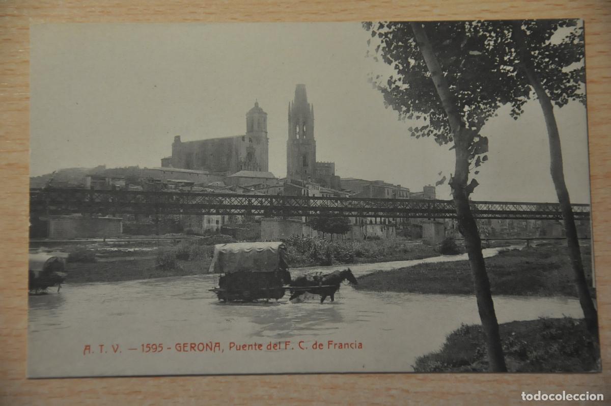 Postales: postal gerona, puente del f.c. de francia atv 1595