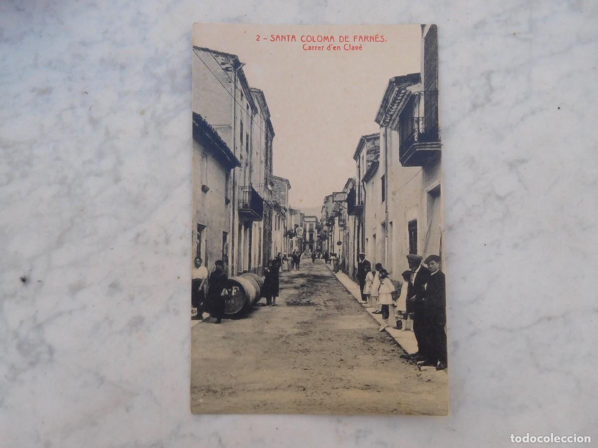 Postales: Postal antigua de Santa Coloma de Farn&eacute;s. Carrer de'n Clav&eacute;. Fototipia Thomas