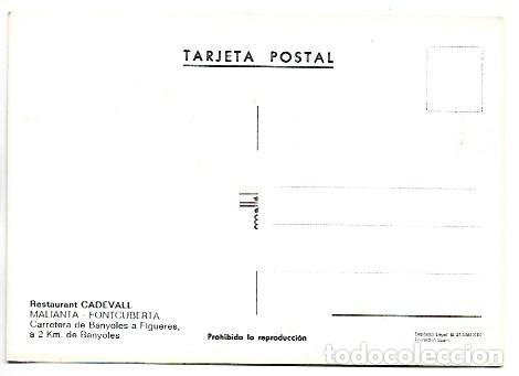 Postales: RESTAURANT &rdquo; CADEVALL &rdquo;.- MALIANTA - FONTCUBERTA - Foto 2