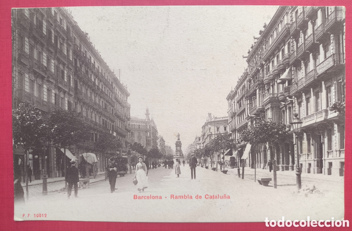 Postales: BARCELONA RAMBLA CATALUNYA POSTAL ANIMADA FOTOTIPIA C. 1915
