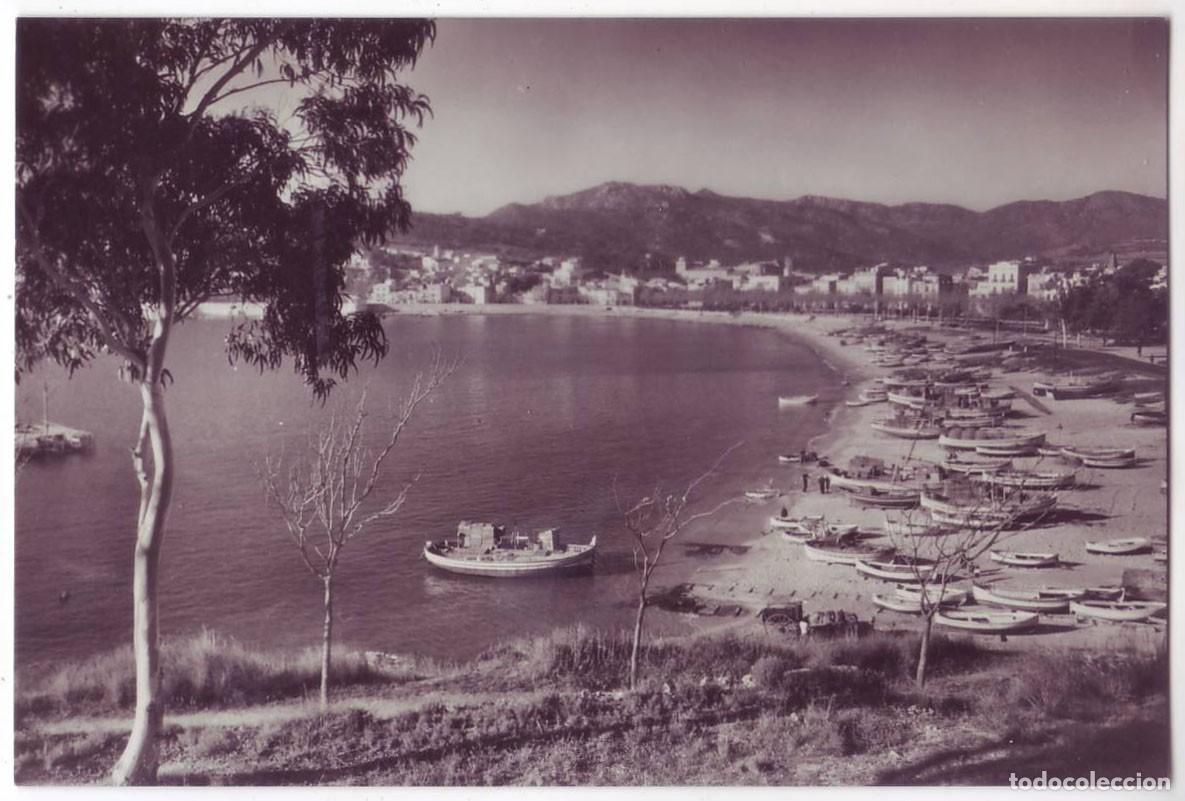 Postales: San Feliu de Guixols (Gerona): Detalle de la Playa. Campa&ntilde;&aacute; / Puig Ferr&aacute;n. No circulada (A&ntilde;os 50)