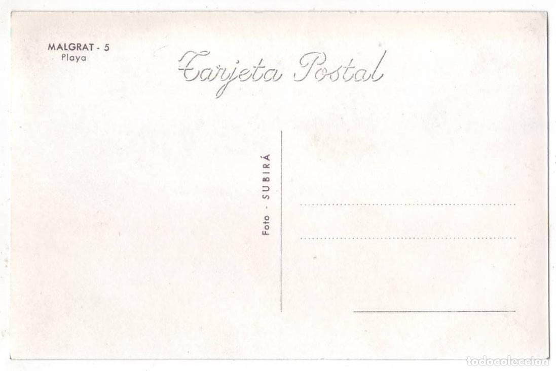 Postales: Malgrat de Mar (Barcelona): Playa. Foto Subir&aacute;. No circulada (A&ntilde;os 50)