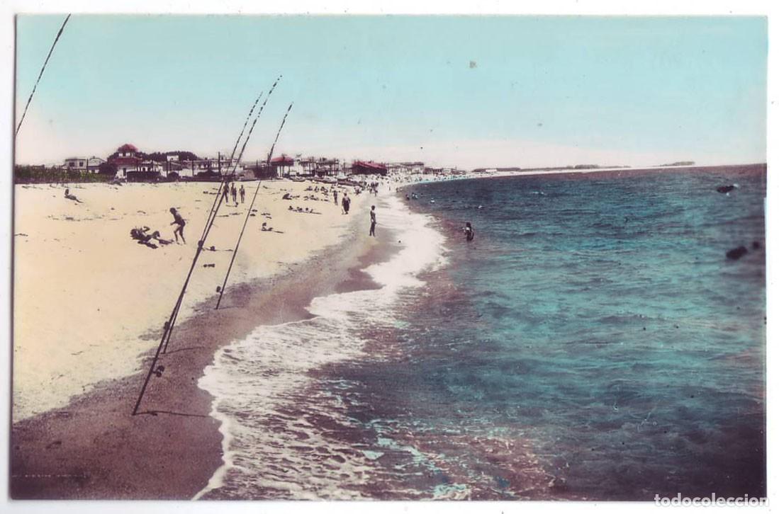 Postales: Malgrat de Mar (Barcelona): Playa. Foto Subir&aacute;. No circulada (A&ntilde;os 50)