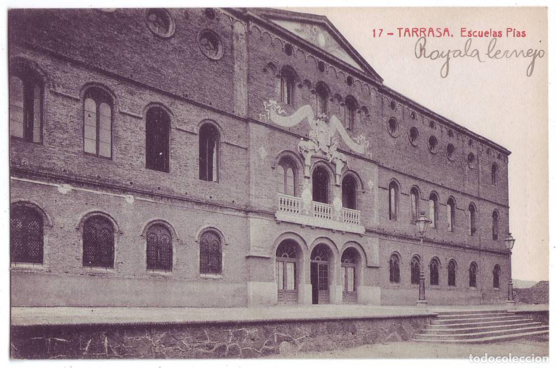 Postales: Tarrasa (Barcelona): Escuelas P&iacute;as. Thomas. Escrita en esperanto. Circulada (A&ntilde;os 10)