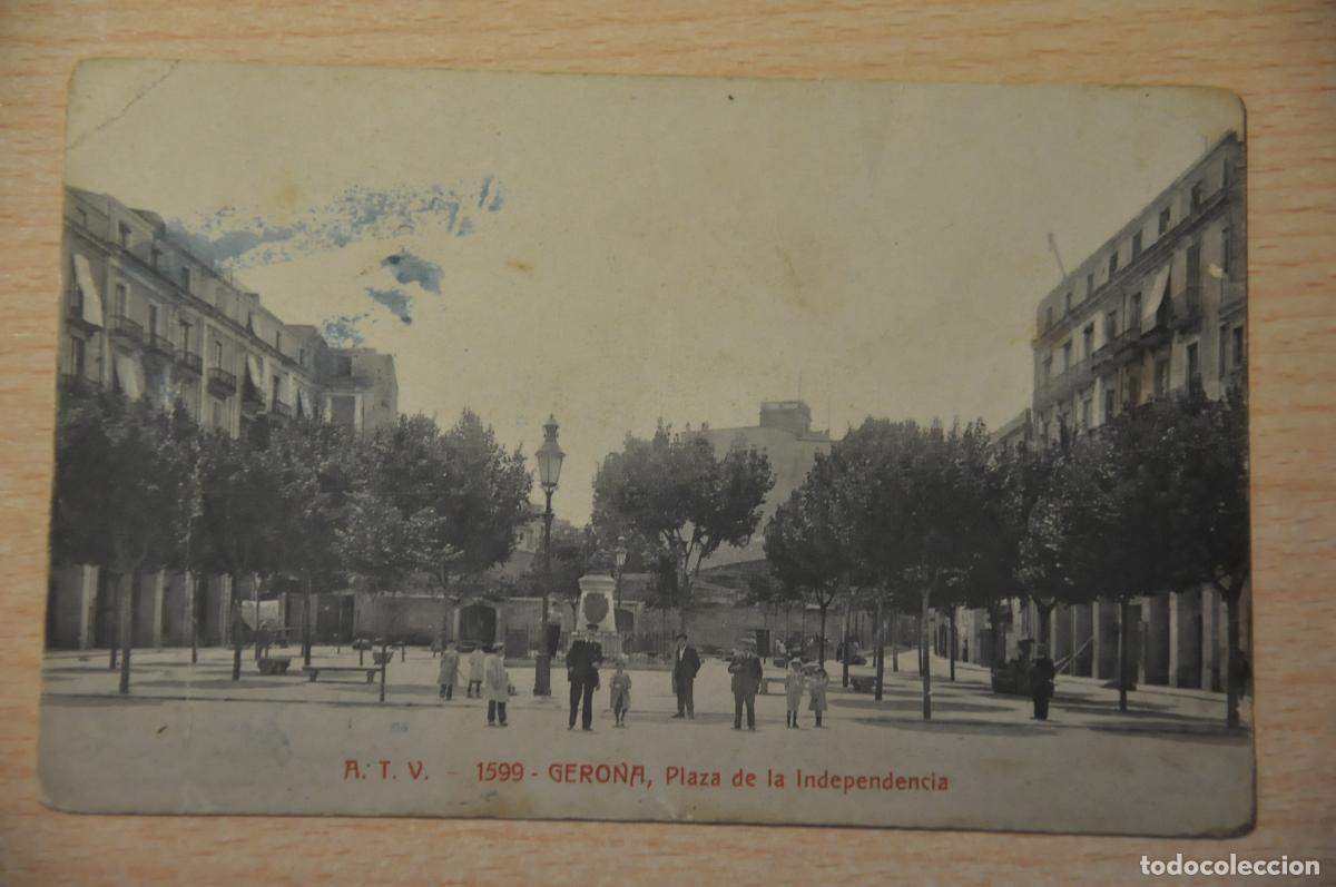 Postales: postal gerona, plaza de la independencia atv 1599