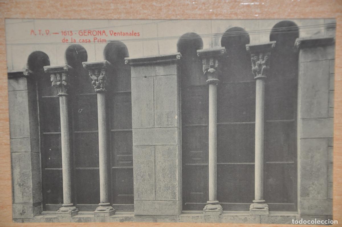 Postales: postal gerona, ventanales de la casa prim atv 1613
