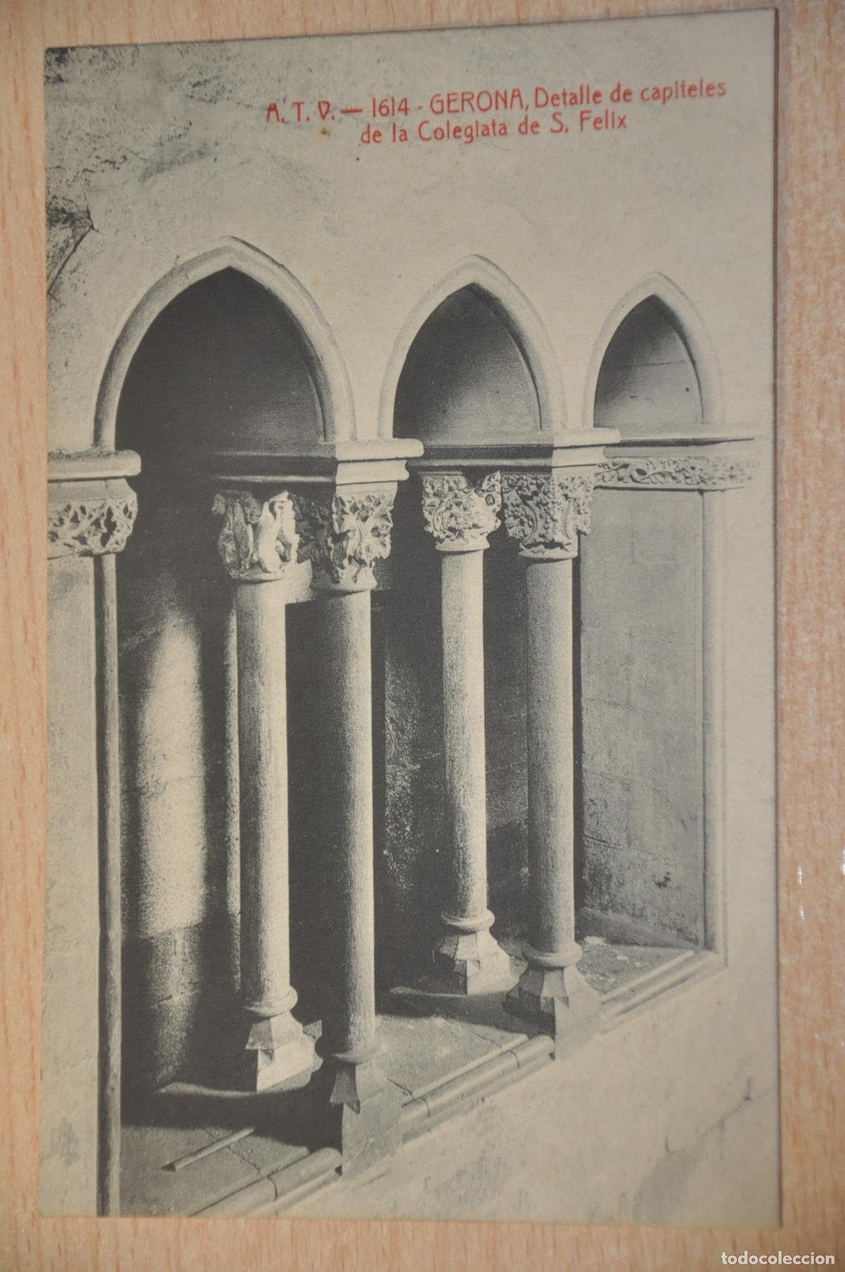Postales: postal gerona, detalle de capiteles de la colegiata de s.felix atv 1614
