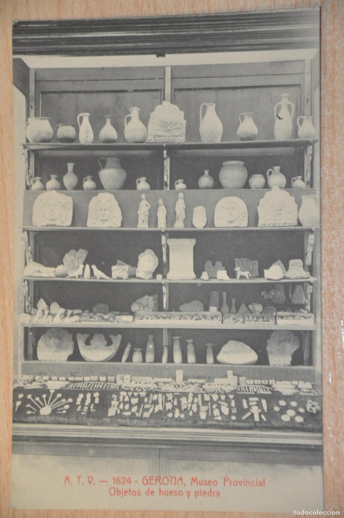 Postales: postal gerona, museo provincial, objetos de hueso y piedra atv 1624
