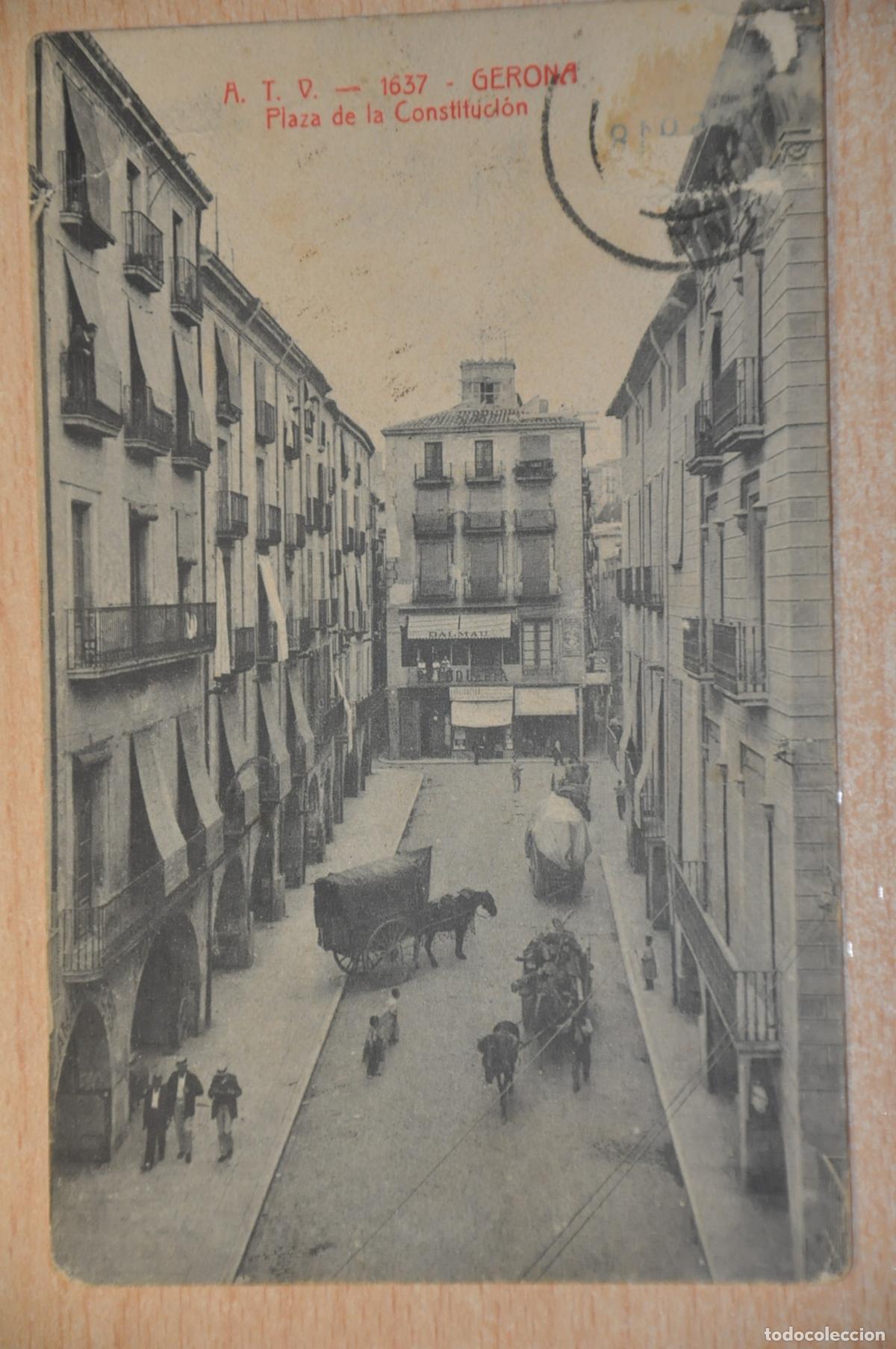 Postales: postal gerona, plaza de la constitucion atv 1637