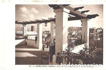 Postales: ANTIGUA POSTAL N&ordm; 9 ALMACENES JORBA UNA DE LAS PERGOLAS DE LA GRAN TERRAZA