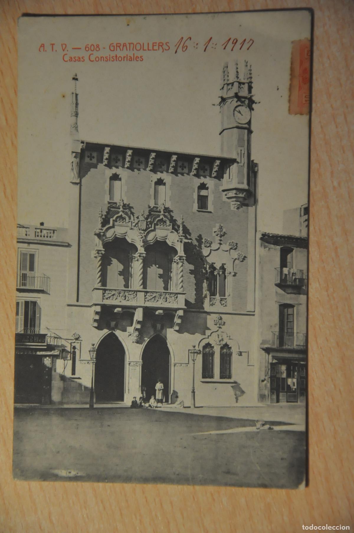 Postales: postal granollers, casas consistoriales atv 608