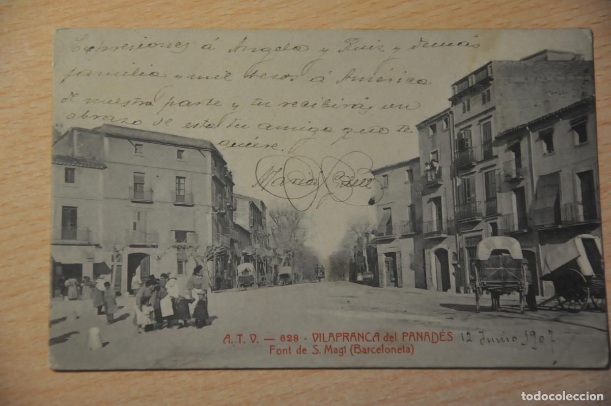 Postales: postal villafranca del panades, font de s.magi (barceloneta) atv 628