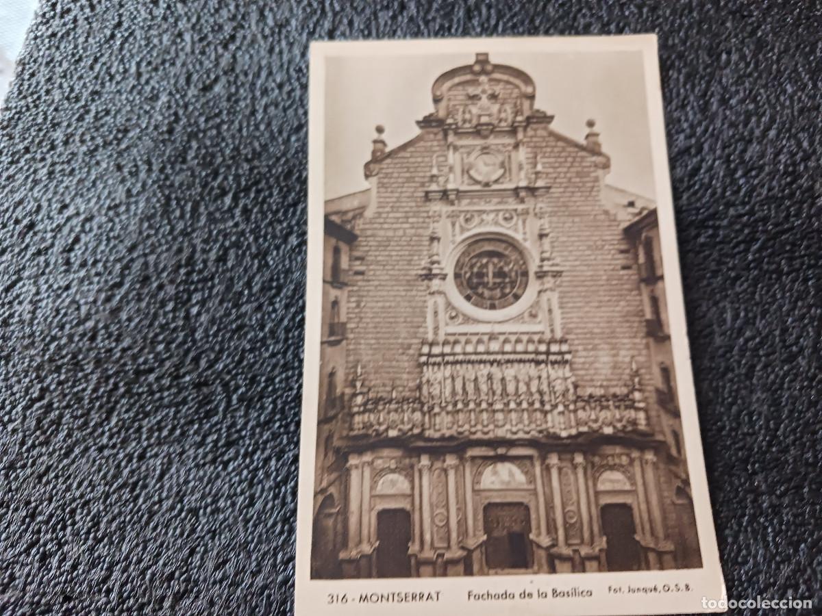 Postales: 316 montserrat fachada de la basilica, foto junque, huecograbados mumbru