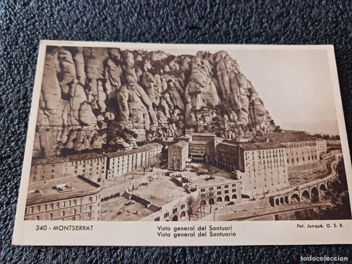 Postales: 340 montserrat vista general del santuario, fot. junque, huecograbados mumbru