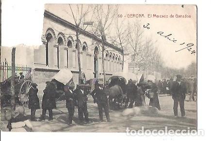 Postales: ANTIGUA POSTAL 60 GERONA MERCADO DE GANADOS
