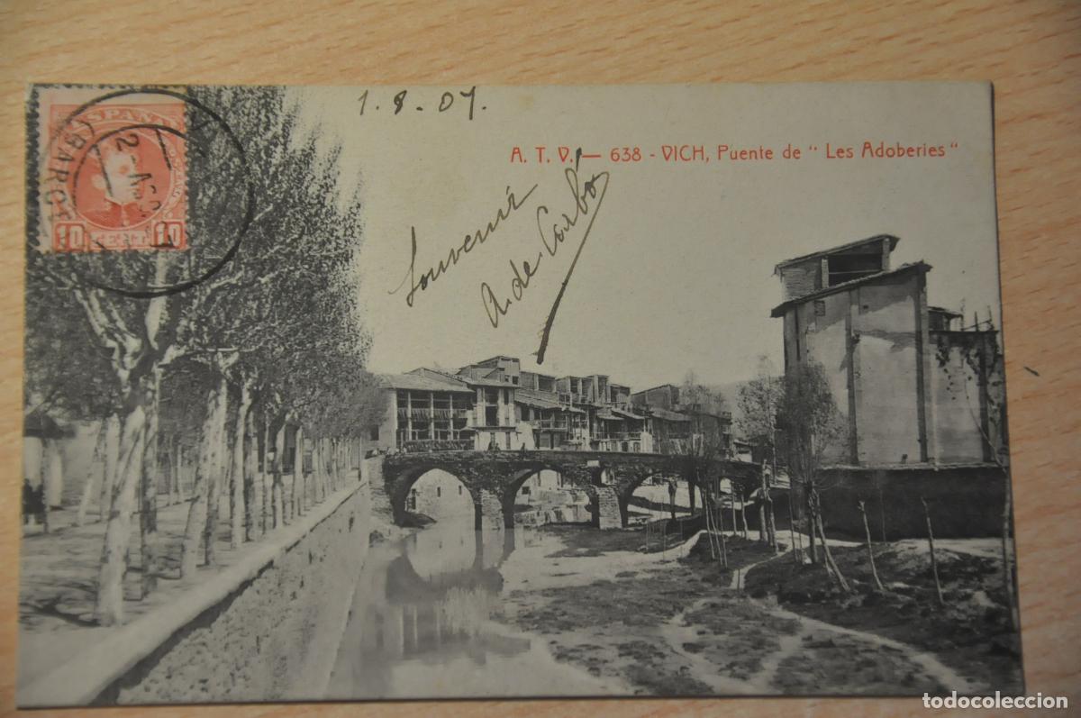 Postales: postal vich, vic, puente de les adoberies atv 638