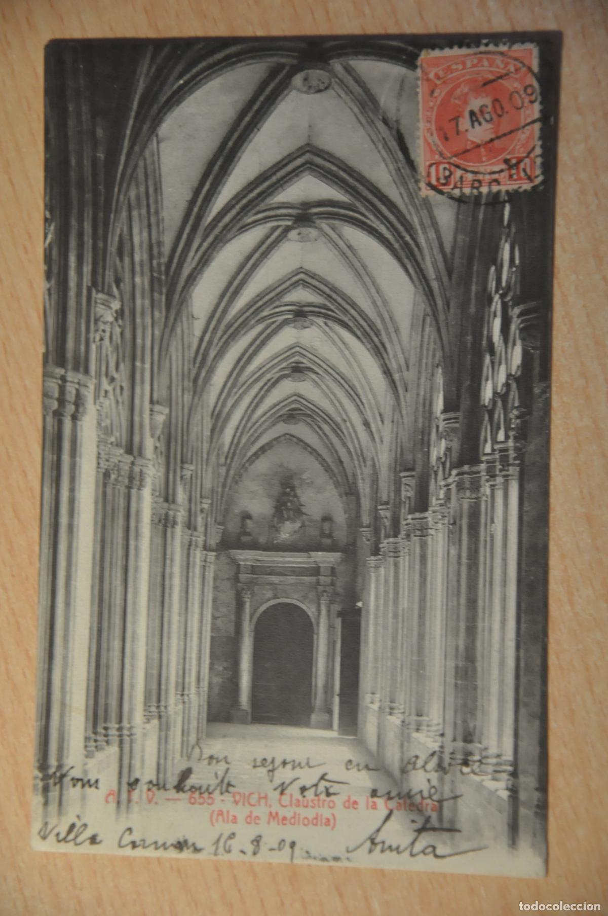 Postales: postal vich, vic, claustro de la catedral (ala de mediodia) atv 655