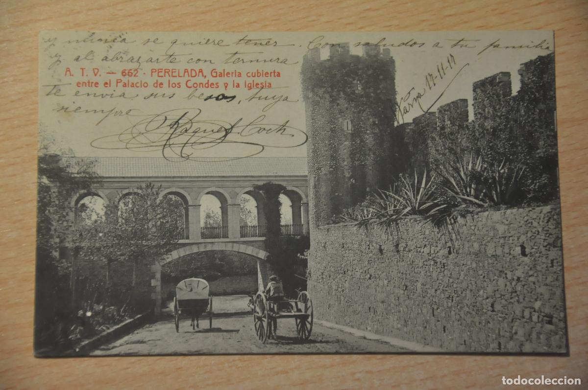 Postales: postal perelada, galeria cubierta entre el palacio de los condes y la iglesia atv 662
