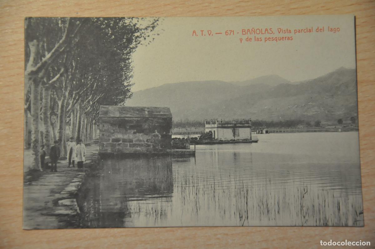 Postales: postal ba&ntilde;olas, banyoles, vista parcial del lago y de las pesqueras atv 671