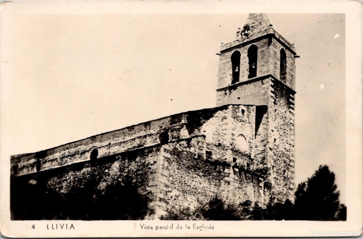 Postales: Llivia - Vista parcial de la Iglesia - n&ordm; 4 - Sin m&aacute;s datos - 142x93mm