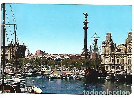 Postales: PUERTO Y MONUMENTO A COLON.- BARCELONA