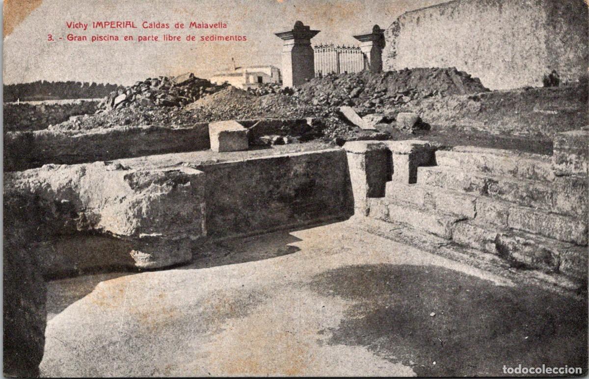 Postales: Caldas de Malavella - Vichy Imperial - 3 Gran Piscina en parte libre de sedimentos - 141x91mm