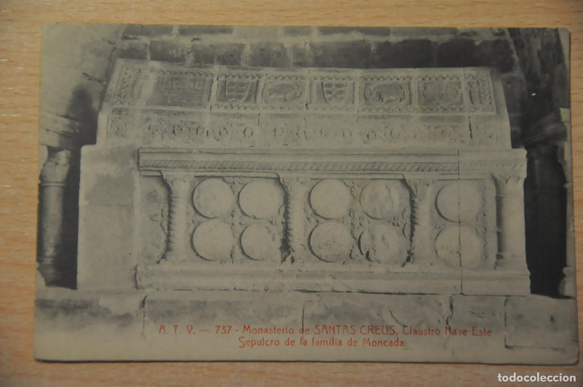 Postales: postal monasterio de santas creus, sepulcro de la familia de moncada atv 737
