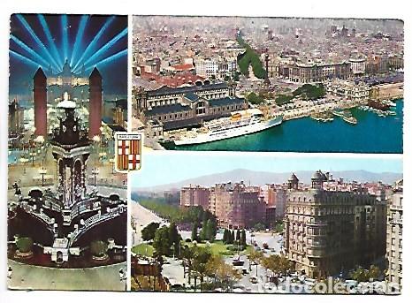 Postales: PLAZA DE ESPA&Ntilde;A - VISTA GENERAL - DIAGONAL - PLA. CALVO SOTELO.- BARCELONA