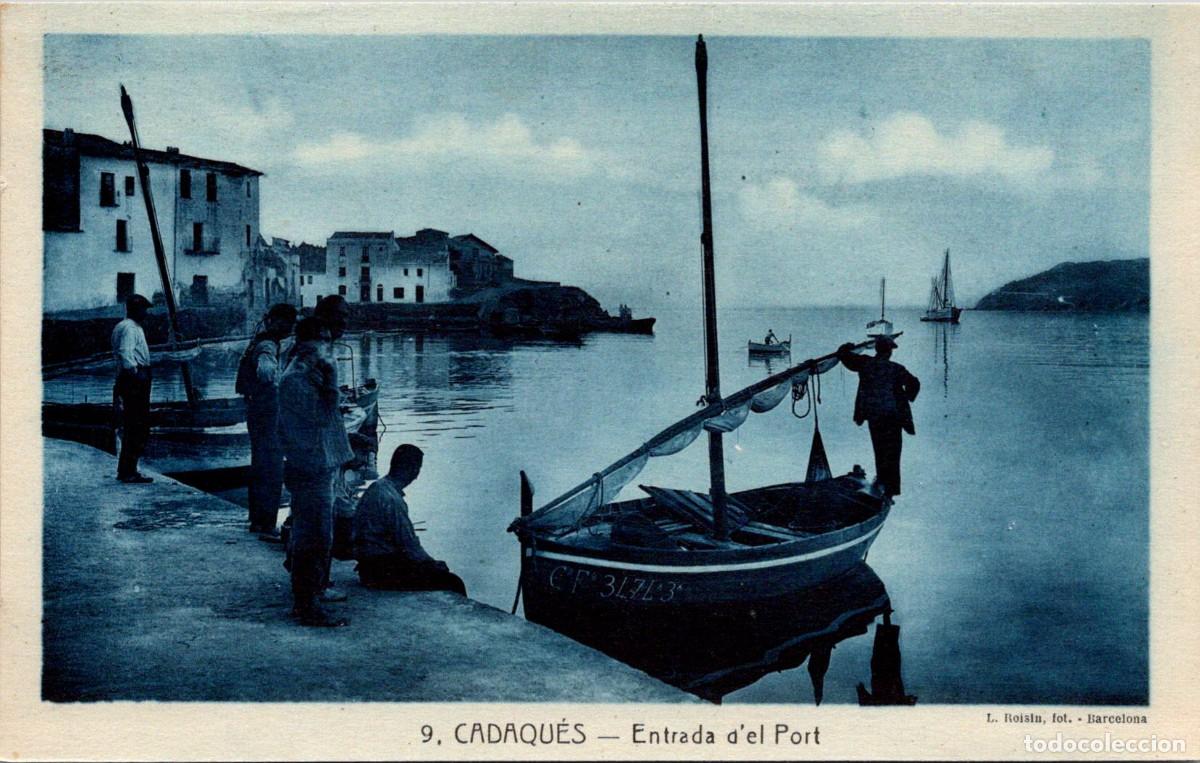 Postales: Cadaqu&eacute;s - Entrada d'el Port - Roisin 9 - 140x88mm - Reverso Poema de amor