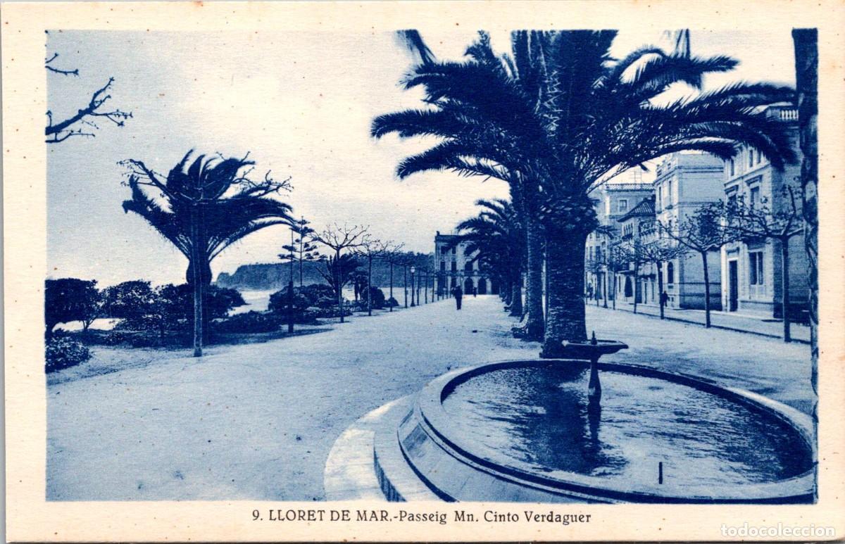 Postales: Lloret de Mar - Passeig Mn. Cinto Verdaguer - Viuda J. Vilar&oacute; 9 - 142x91mm