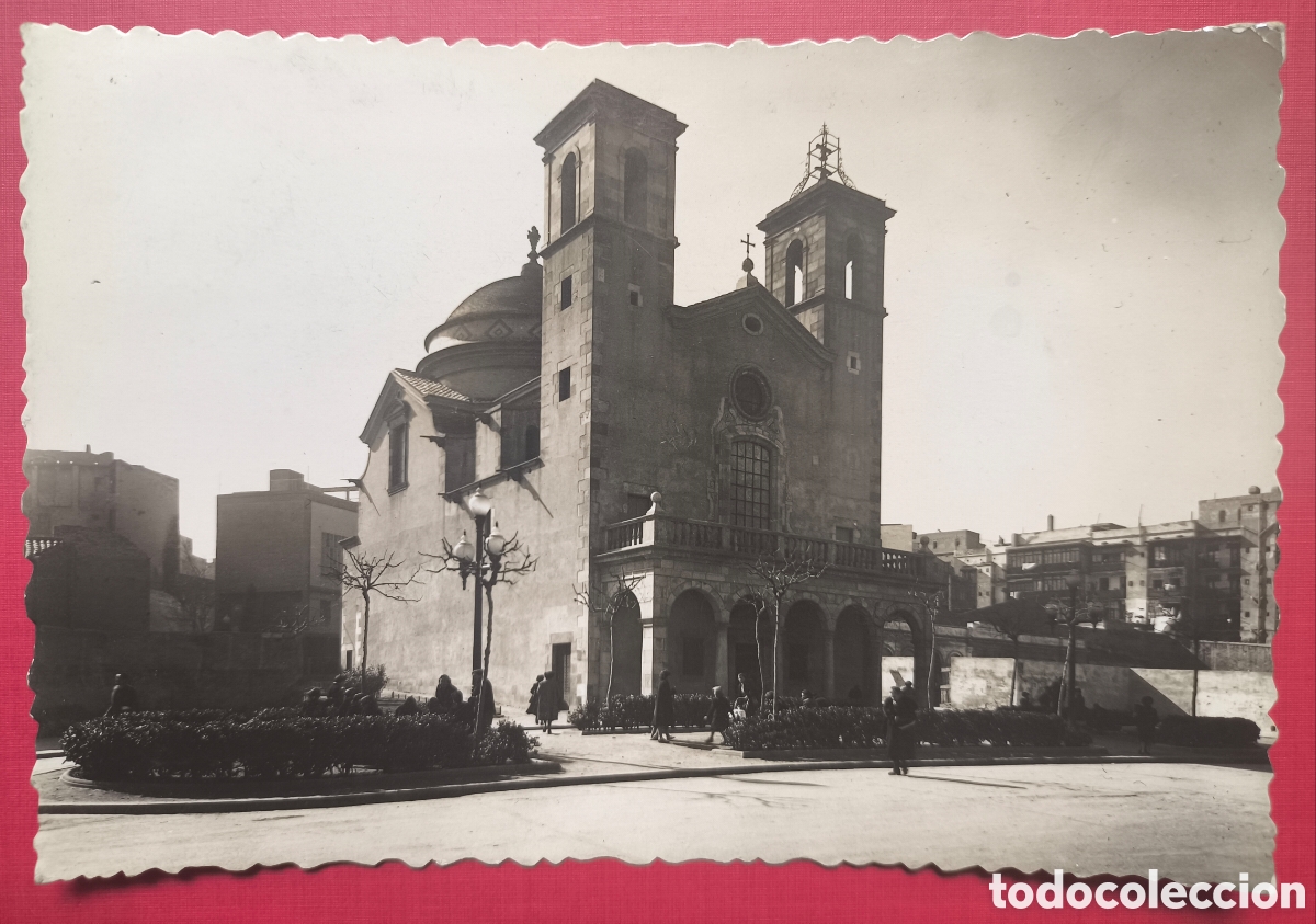 Postales: BARCELONA PLA&Ccedil;A CASTELLA ESGL&Eacute;SIA SANT SEVER POSTAL FOTOGR&Aacute;FICA C. 1950