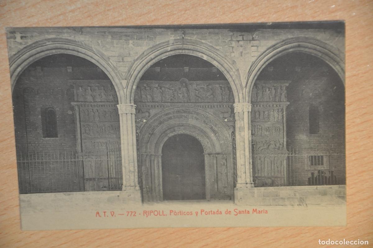 Postales: postal ripoll, porticos y portada de santa maria atv 772