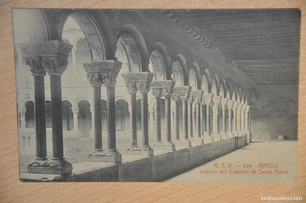 Postales: postal ripoll, interior del claustro de santa maria atv 777
