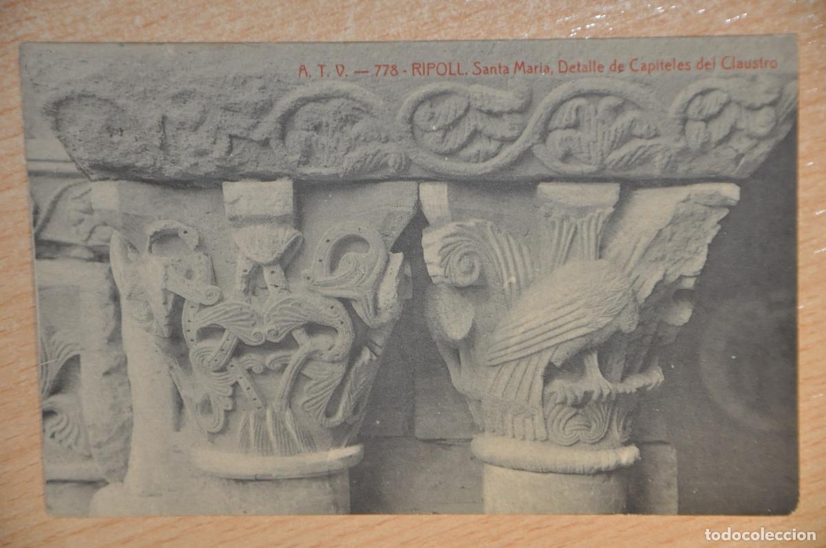 Postales: postal ripoll, santa maria, detalle de capiteles del claustro 778