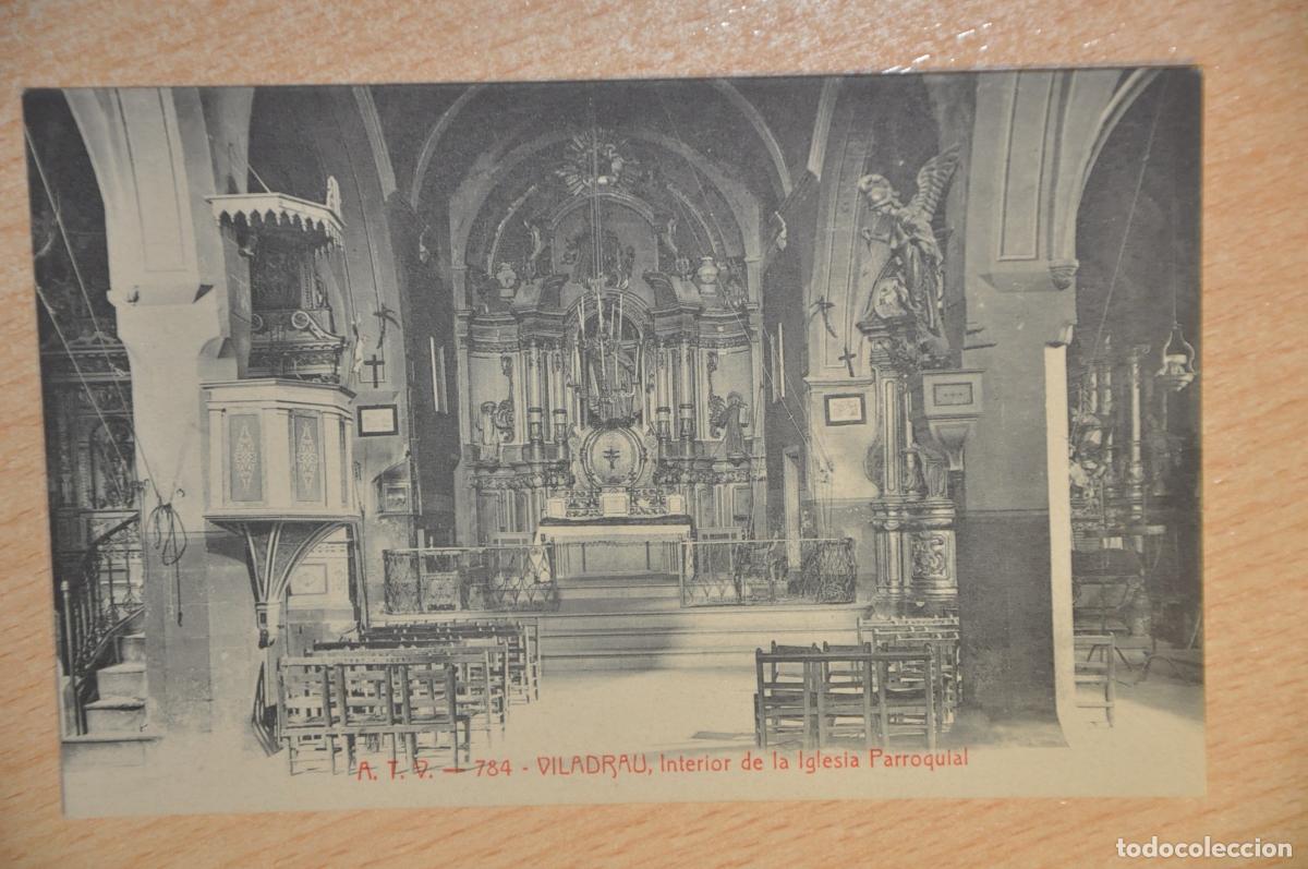 Postales: postal viladrau, interior de la iglesia parroquial atv 784
