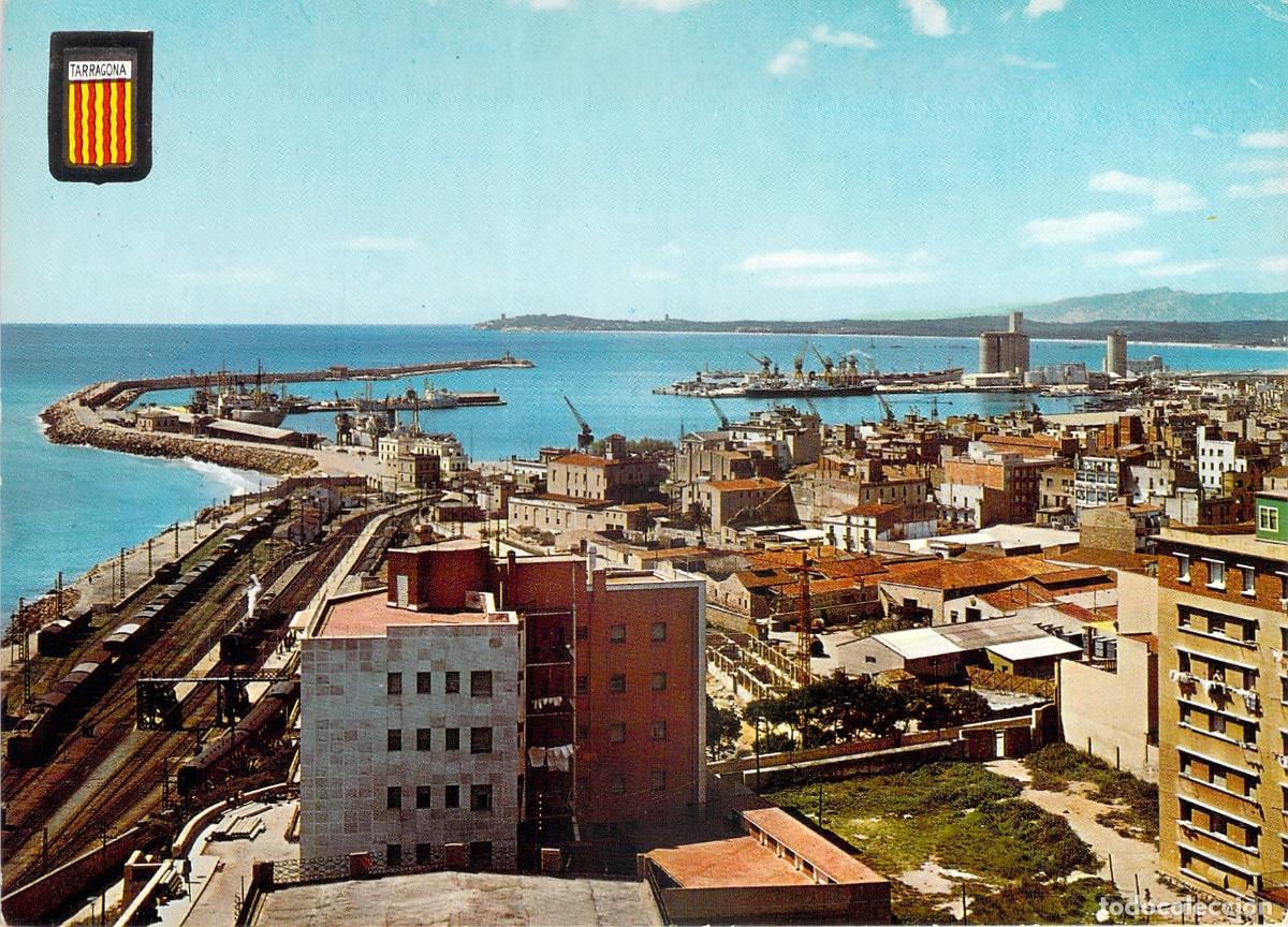 Postales: Postal de Tarragona, Vista Parcial del Puerto y V&iacute;as de Tren