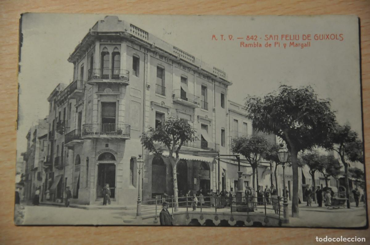Postales: postal san feliu de guixols, rambla de pi y margall atv 842
