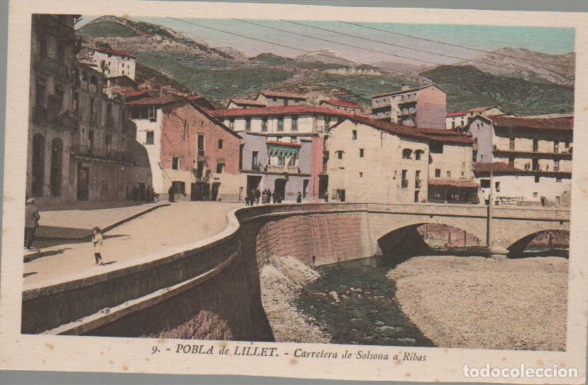 Postales: POBLA DE LILLET, CARRETERA DE SOLSONA A RIBAS, EDITOR ROISIN N&ordm; 9