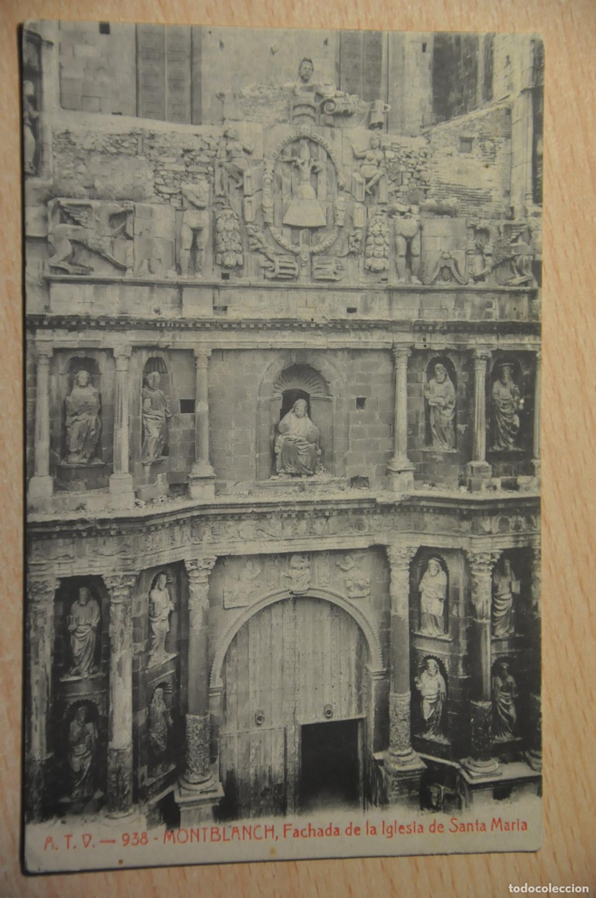 Postales: postal montblanch, montblanc, fachada de la iglesia de santa maria atv 938
