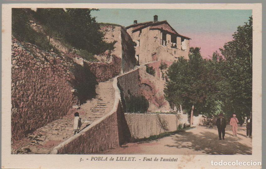 Postales: POBLA DE LILLET, FUENTE DE LA AMISTAD, EDITOR ROISIN N&ordm; 3
