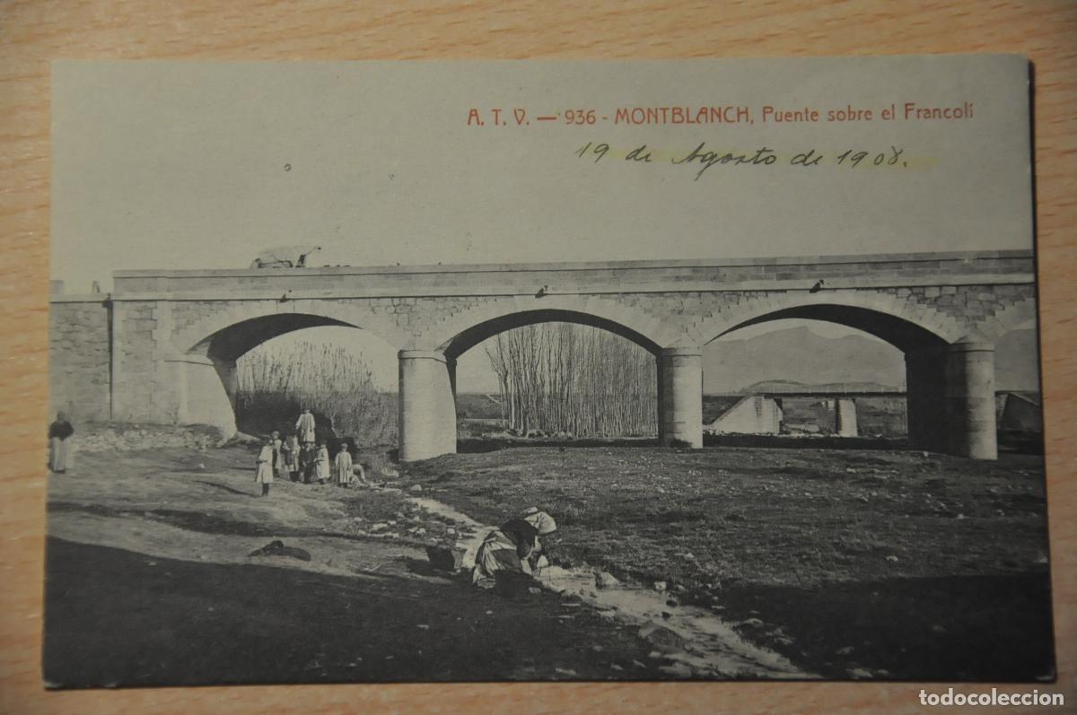Postales: postal montblanch, montblanc, puente sobre el francoli atv 936