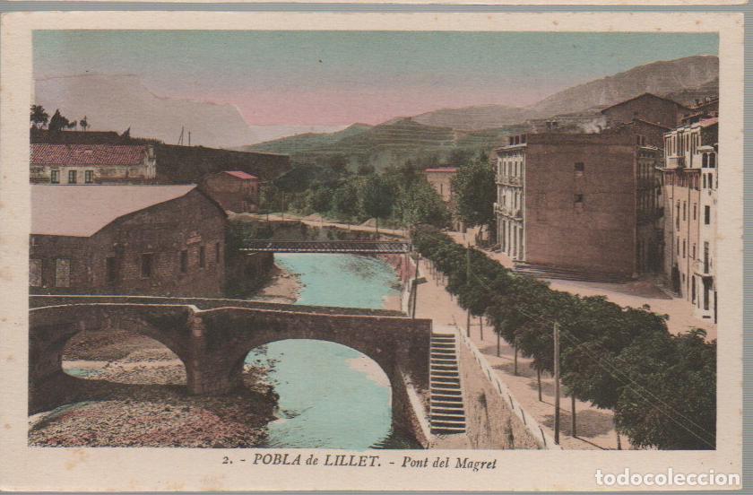 Postales: POBLA DE LILLET, PUENTE DEL MAGRET, EDITOR ROISIN N&ordm; 2