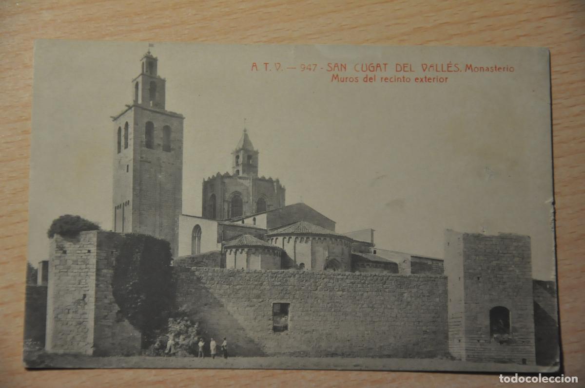 Postales: postal san cugat del valles, monasterio, muros del recinto exterior atv 947