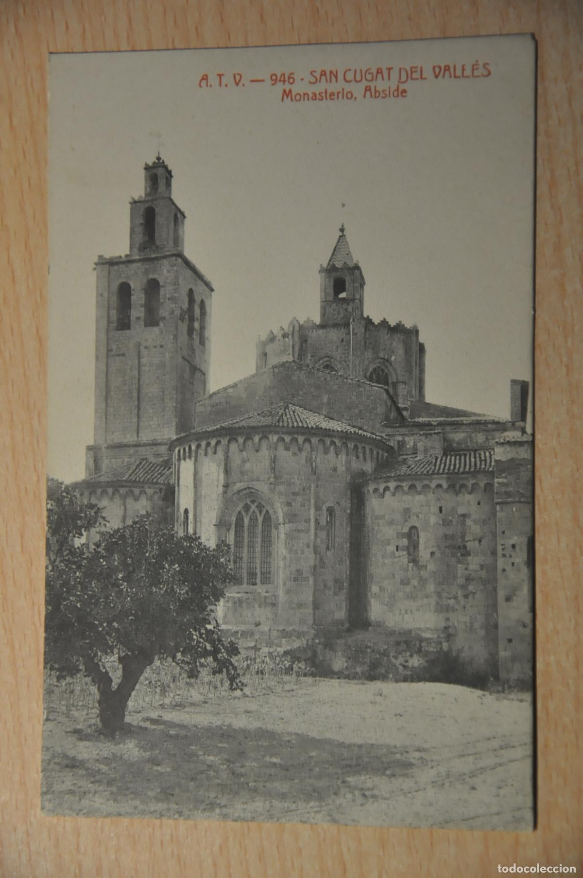 Postales: postal san cugat del valles, monasterio, abside atv 946