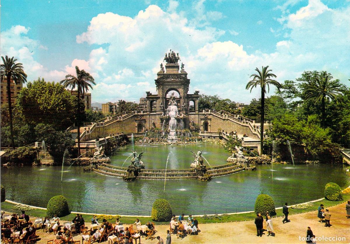 Postales: Postal de la Cascada del Parque de la Ciudadela en Barcelona