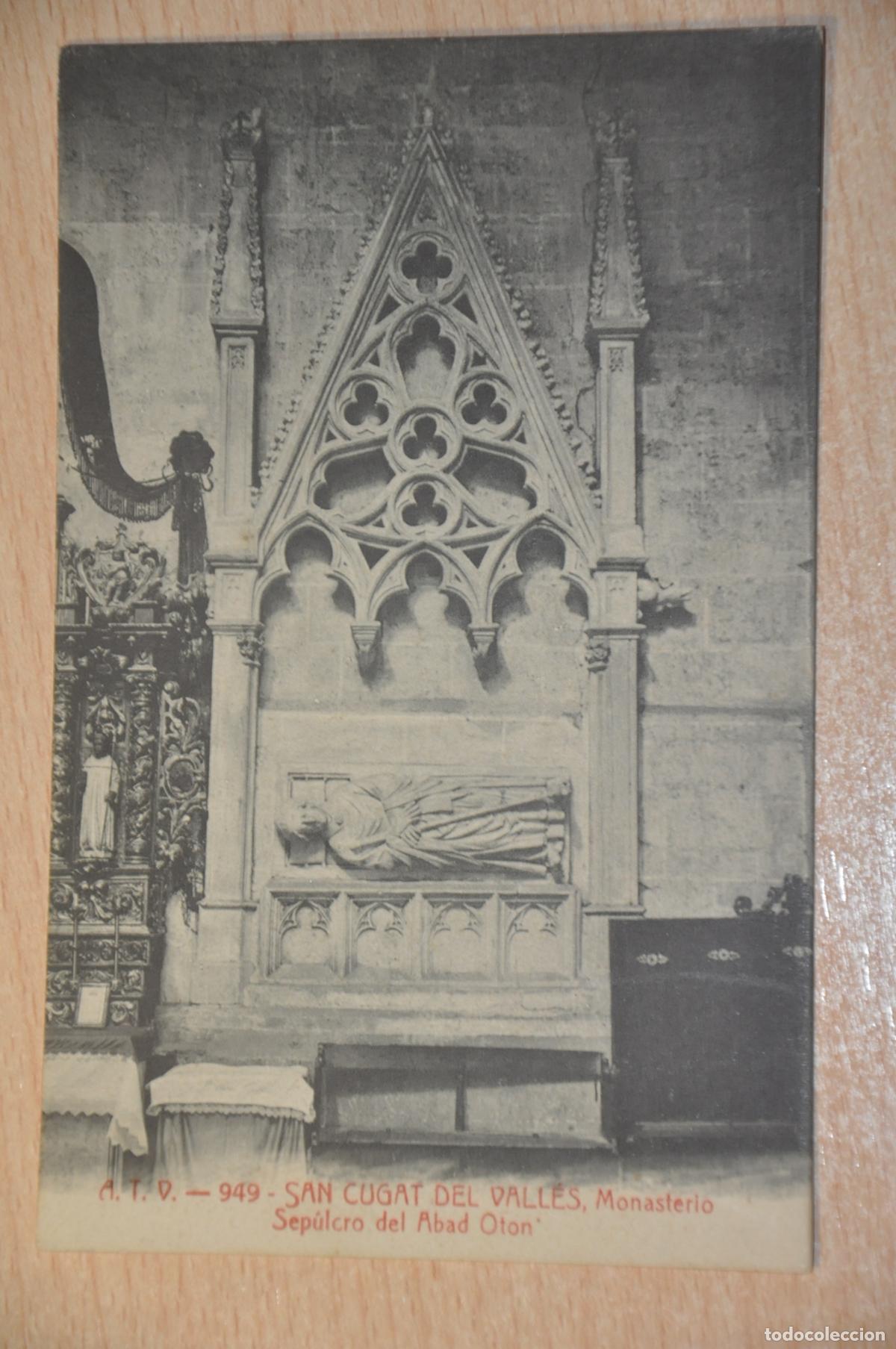 Postales: postal san cugat del valles, monasterio, sepulcro del abad oton atv 949