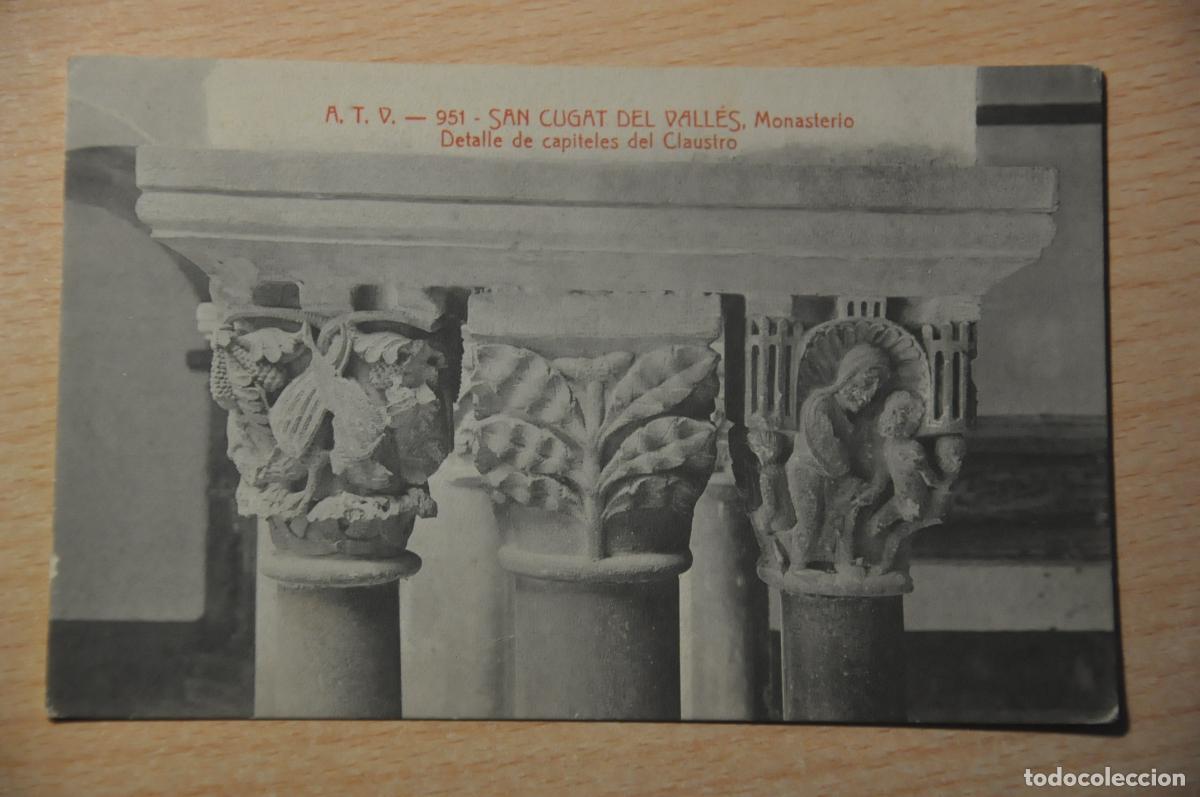 Postales: postal san cugat del valles, monasterio, detalle de capiteles del claustro atv 951