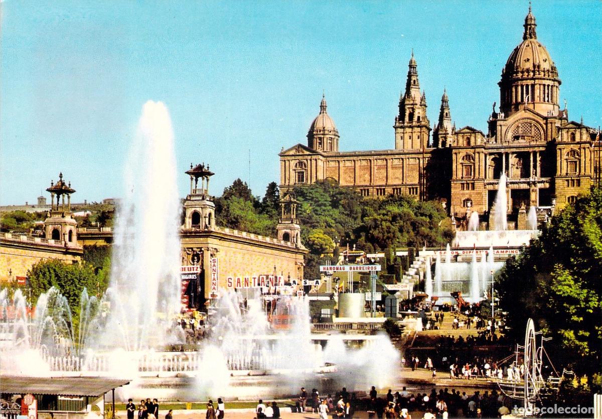 Postales: Postal de Barcelona: Palacio Nacional de Montju&iuml;c y Fuente Monumental